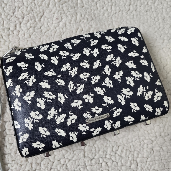 NWOT Rebecca Minkoff Avery Crossbody Bag/Clutch Saffiano Leather Floral Print - Picture 1 of 13